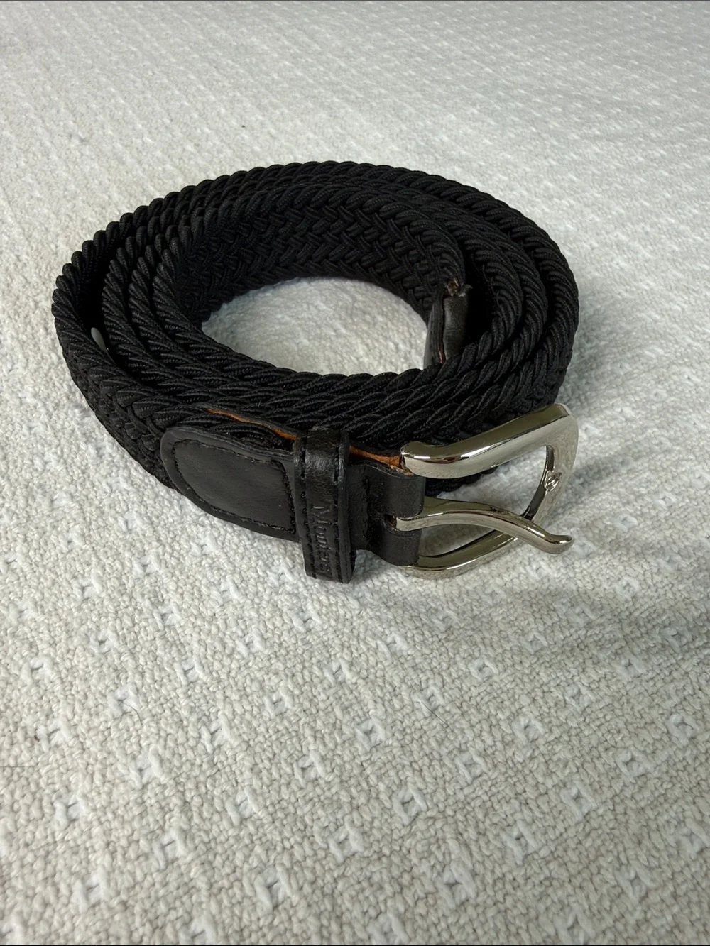 Monterey black stretchy woven belt size large 12/14